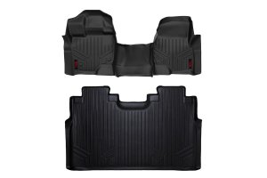 Ford F-150 Lightning Floor Mats - Front + Rear - Rough Country - Over Hump - '22-'25 Ford F-150 Lightning Floor Mats - Front + Rear - Rough Country - Over Hump - '22-'25